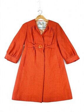 Tabitha Wool-Blend Trench Coat Size 6 Rust A-Line